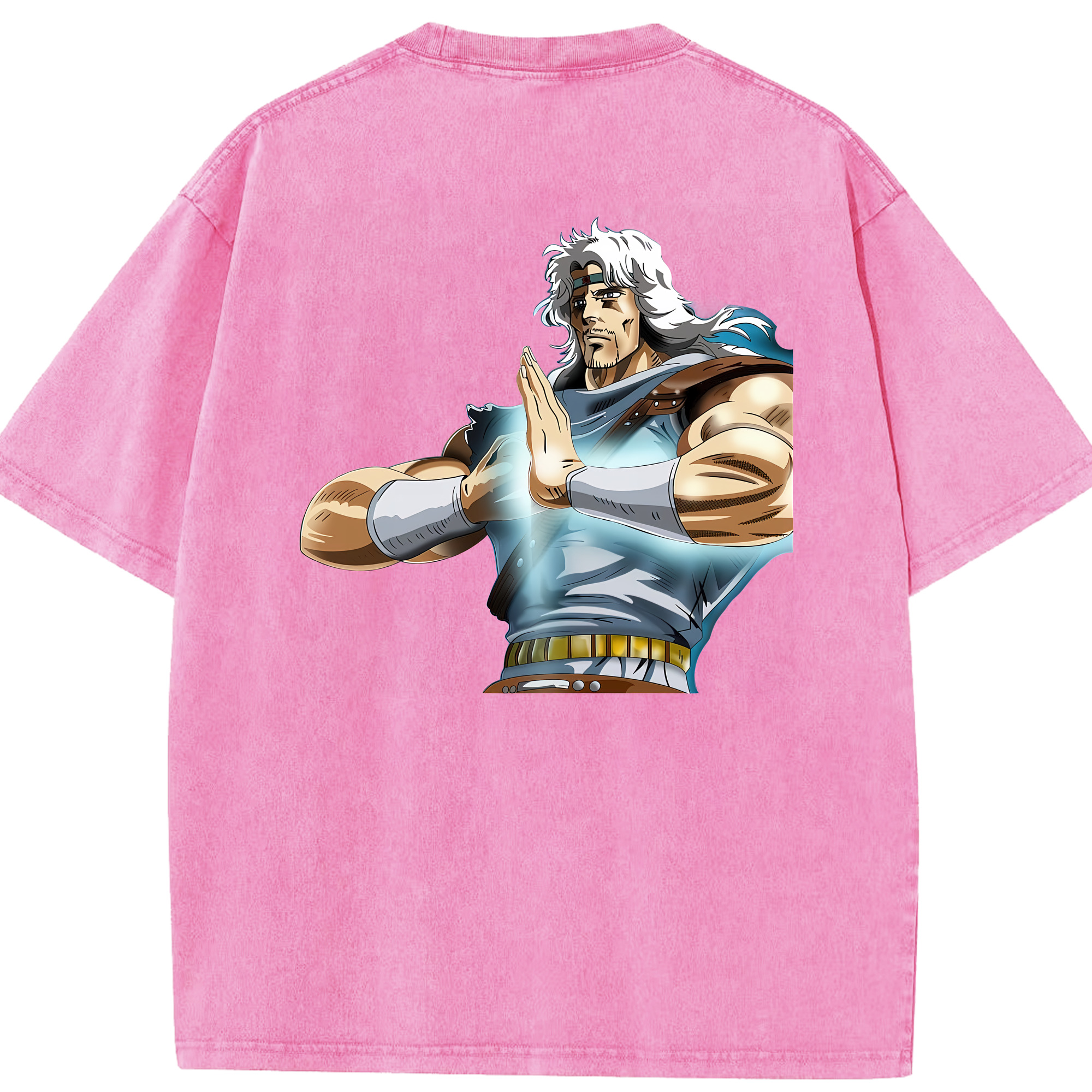 （画像用） 北斗の拳 Fist of the North Star 綿100% ヴィンテージ風 半袖Tシャツ（背面プリント）